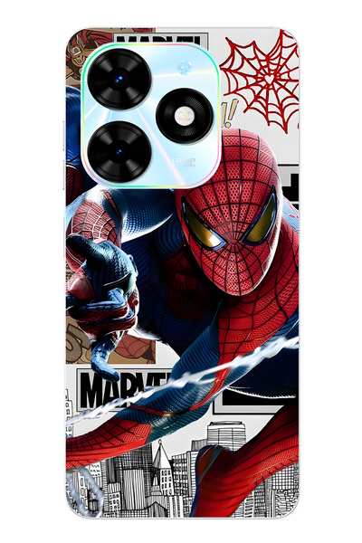 FLAMENKO Tecno Spark 20 / 20C Compatible Super Hero Patterned Transparent Pho...