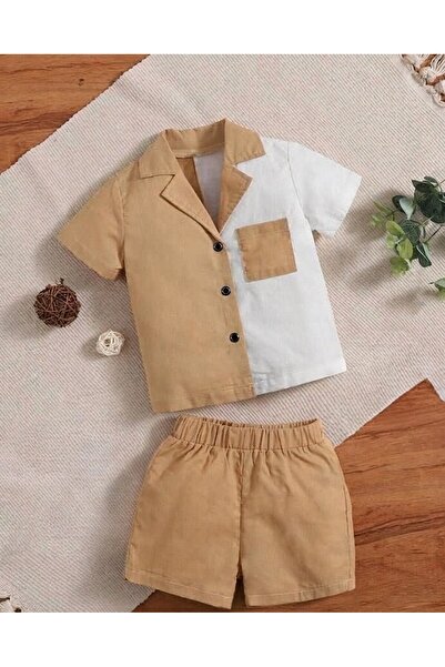 shop Boy's 2-Piece Combination Woven Summer Outfit with Snap Closure