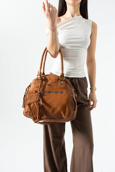 KIRASE 571 Εισαγόμενο δερμάτινο πορτοφόλι με 7 θήκες και λεπτομερή τσάντα χια...