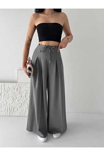 chize Μοντέρνο παντελόνι Palazzo με φαρδιά μπατζάκια, φερμουάρ, ψηλόμεσο, με ...