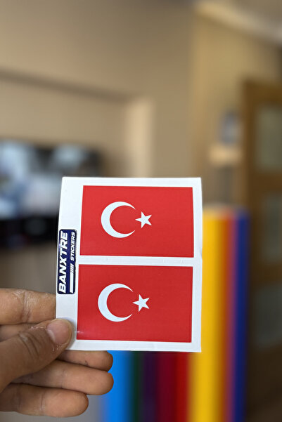 Banxtre Türk Bayrağı Sticker (2 Adet) (7Cmx5Cm)