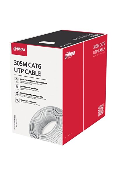 DAHUA كابل نحاسي نقي أبيض بطول 305 متر CAT6 Utp 23AWG PFM920I-6UN-C