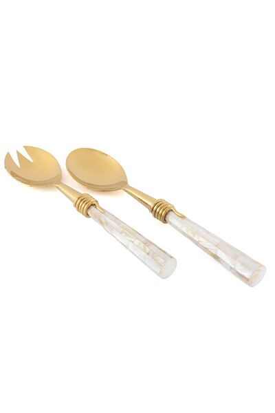 Mikasa Moor Gold Pearlescent Salad Serving Set