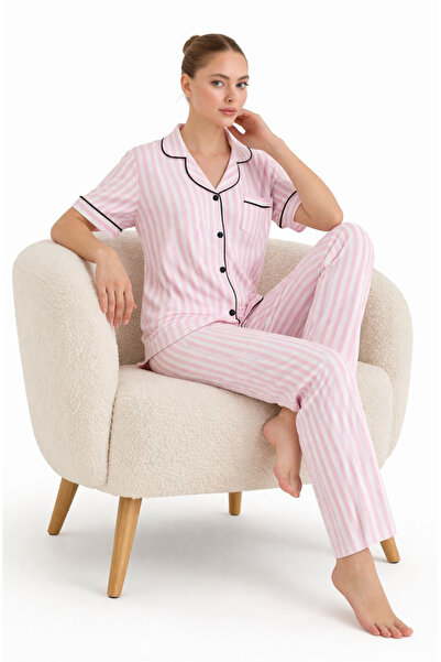 Slendos Γυναικείο, Βισκόζη, (Γιακάς πουκαμίσου), Σετ πιτζάμες