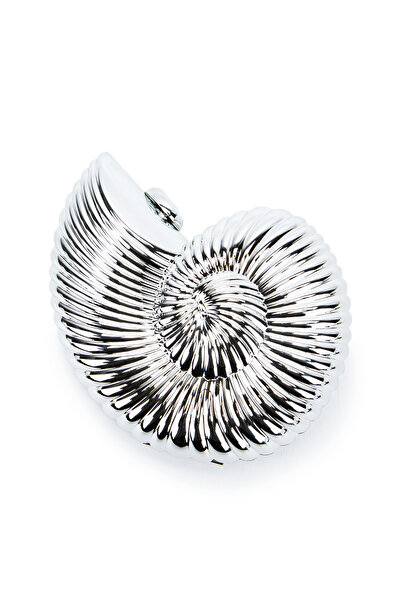 minebag Σπειροειδής τσάντα γυναικείου βραδινού φορέματος Σπειροειδής ασημί