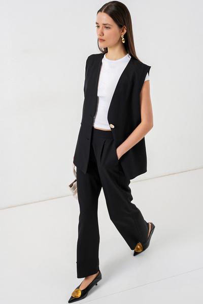 Bigdart Γυναικείο Γιλέκο Παντελόνι Σετ Δύο Τεμαχίων 30086 - Μαύρο