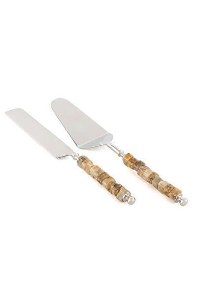 Mikasa Moor Silver Coffee Stone Cake Serving Set