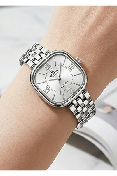 Reward Women's Silver Metal Cord Square Case Roman Number Silver Dial Wristwa...
