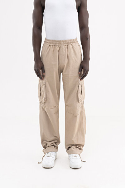 Machinist Erkek Cepli Kargo Baggy Jean Pantolon Bej