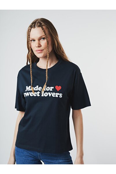 citycenterfashion Γυναικείο κοντομάνικο μπλουζάκι με στάμπα cty-abr-7143