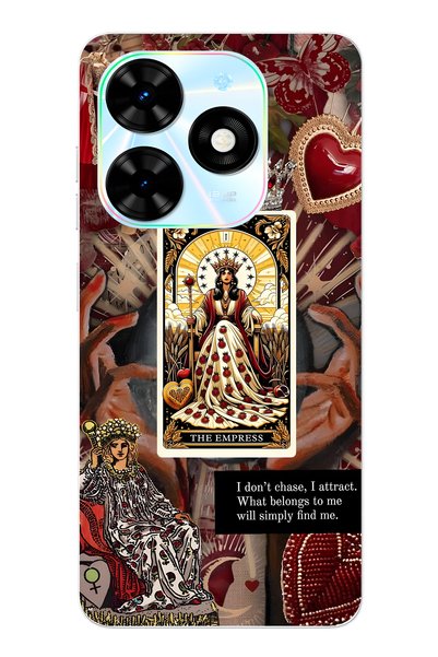 FLAMENKO حافظة هاتف شفافة بنمط The Empress Queen Tarot متوافقة مع هاتف Tecno ...