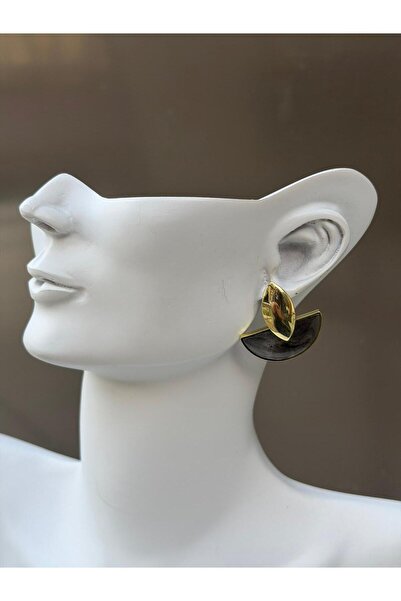 Cadera Jewelry أقراط ذهبية على شكل نصف قمر
