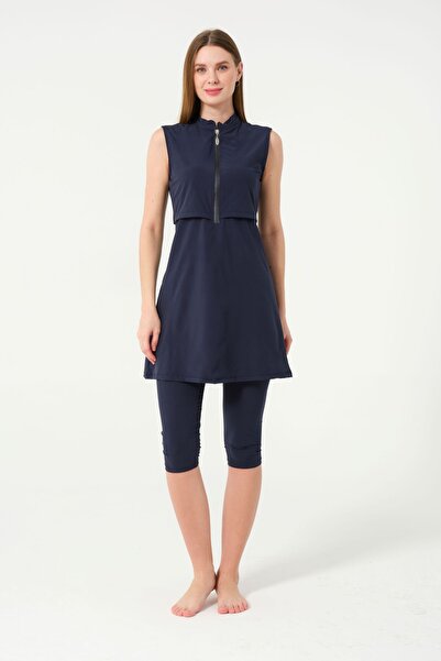 TESMAY Γυναικείο μαγιό σε σκούρο μπλε χρώμα, λεπτό, με μισό κάλυμμα, τύπου χι...