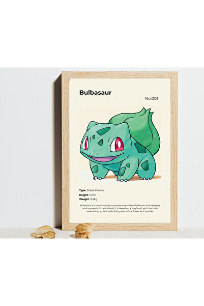 Vantora Pokemon Tasarımlı Ahşap Çerçeveli Poster | Duvar Tablosu