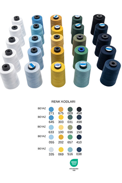 Lider İplik 120 Numara Polyester Dikiş İpliği - 25'li Adet Amalfi Serisi