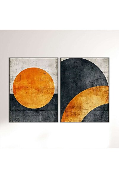 OEM Re-Bloom διακοσμητικό σετ τέχνης, 2 τεμάχια, MDF, γκρι/μαύρο/πορτοκαλί, 6...