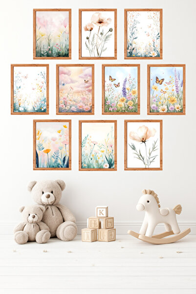 UNT Σετ 10 τεμαχίων Πλαίσιο με εμφάνιση μίνιμαλ, παστέλ, παιδικό δωμάτιο, σετ...