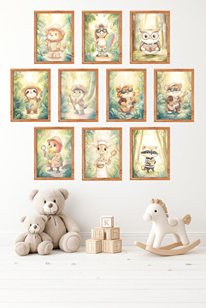 UNT Σετ 10 τεμαχίων με εμφάνιση πλαισίου σε στυλ vintage ζώων |   Χαριτωμένο ...