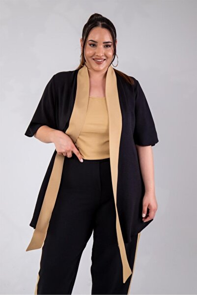 Roxxlen Γυναικείο Σετ με Γιακά και Διακοσμητικά Στοιχεία σε Μεγάλο Μέγεθος