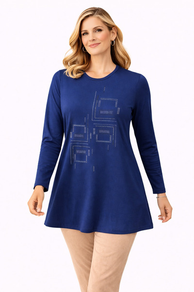 Mutlu City Women's Combed Cotton Tunic for Middle-Aged and Older Mothers 4747