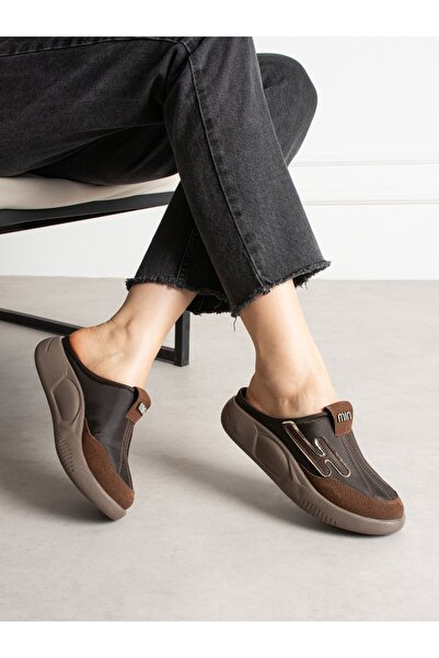 ALEMDAR AYAKKABI Γυναικείες παντόφλες LEGİNO σε καφέ χρώμα