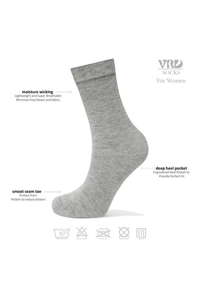 VARDAR SOCKS Dikişsiz Bambu Kadın Çorap Gri Beyaz Renk Kadın Çorap Kutulu 6 Çift Premium Mix Düz Uzun Çorap