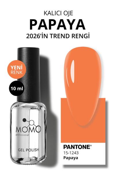 MOMO professional Kalıcı oje Pantone Papaya, Pastel Turuncu, 10 ml
