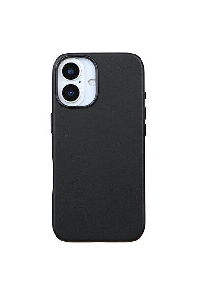 Casen iPhone 17 Vegan Deri Gizli MagSafe Kılıf Siyah Renk Premium Kamera Koru...