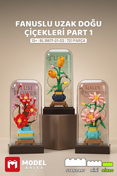 ModelBrixx Fanuslu Uzak Doğu Çiçekleri Part 1 Yapı Bloğu Seti 721 Parça
