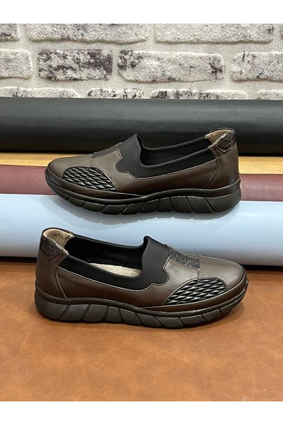 UMUT AYAKKABI Genuine Leather Full Orthopedic Faylon Sole Lightweight Soft Malawi Women's Mother Shoes