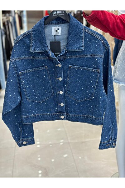 IŞILDA FASHION Τζιν μπουφάν με λαμπερές πέτρες