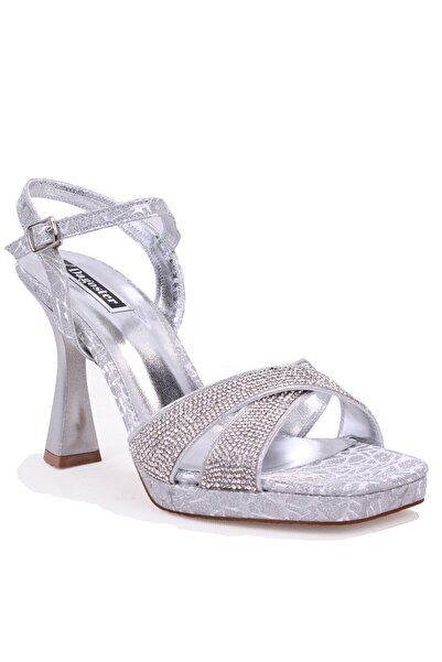 DAGOSTER DZA07-337650 Ασημί 10,5 εκ. Παπούτσια Γυναικεία με Τακούνι και Πλατφ...