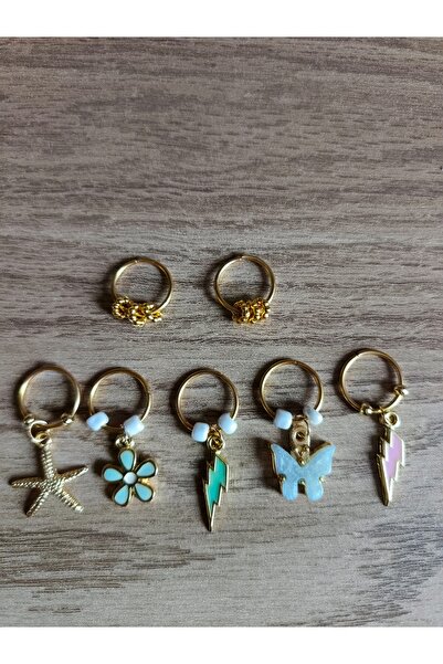 Fata Morgana Accessory Karışık Mavi Detaylı saç küpesi