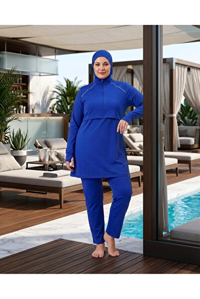 Pierre Cardin Μεγάλο μέγεθος, ψηλός γιακάς, μισό φερμουάρ, μίντι, στενό μανίκ...