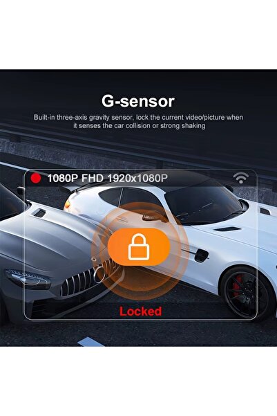 pukotech 4 Yönlü WiFi 1080P Yüksek Çözünürlüklü Süper Gece Görüşlü Dörtlü Lensli Araç İçi Kamera DVR Wifi