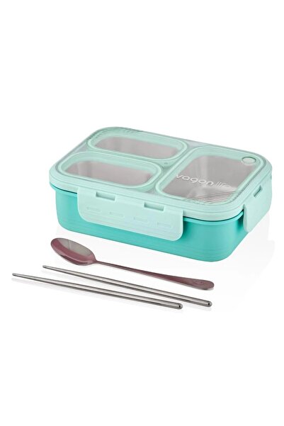 Vagon Çelik Beslenme Kutusu Lunch Box Paslanmaz 620 Ml Mavi Xc-7097