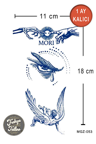 Trakya Tattoo 1 Ay Kalıcı Dövme Yarım Kol 3 lü Geçici Dövme