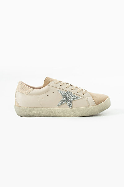 Siena Shoes Gossy Kadın Bağcıklı Sneaker Sim Detaylı Bej