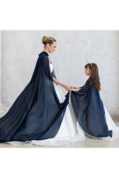 paris in paris Φόρεμα για ενήλικες και παιδιά σε ναυτικό μπλε χρώμα με κάπα π...