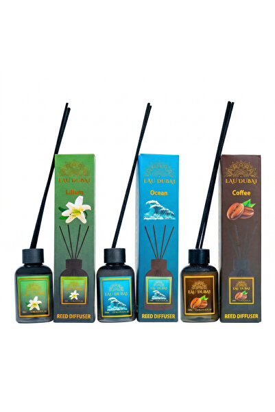 Eau Dubai Σετ 3 αρωματικών διαχυτών αρωμάτων, eau dubai, crin+ocean+cafea, δι...