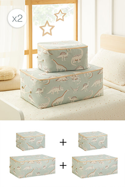 Ocean Home Textile Σετ 4 τεμαχίων Παιδική κουβέρτα και πουλόβερ με στάμπα δει...