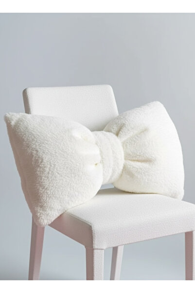 FARCY Μαξιλάρι με φιόγκο και λούτρινη επένδυση από φλις, μαξιλάρι καναπέ-κρεβ...