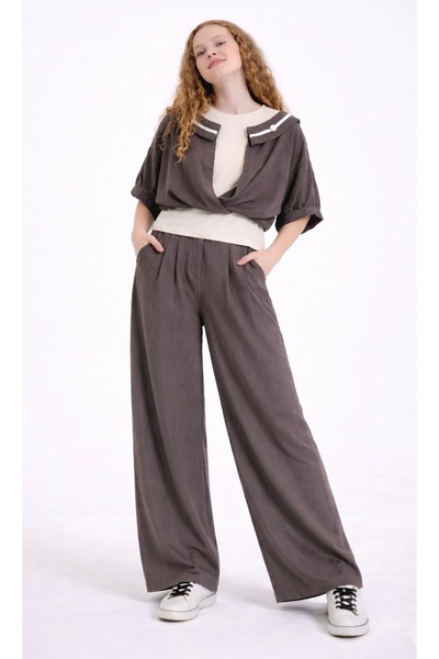 LOCO LOCO Limi Young Girls Summer Design Velvet-Like Fabric Pants Blouse Set