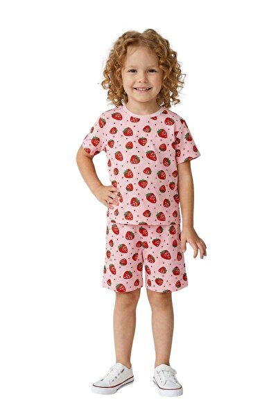 NEWKİDS Σετ σορτς για κορίτσια με σχέδιο φράουλας