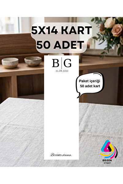 BEGİN ETİKET KOLONYA KARTI NİKAH SÖZ KINA DÜĞÜN HEDİYELİK KARTI 50 ADET