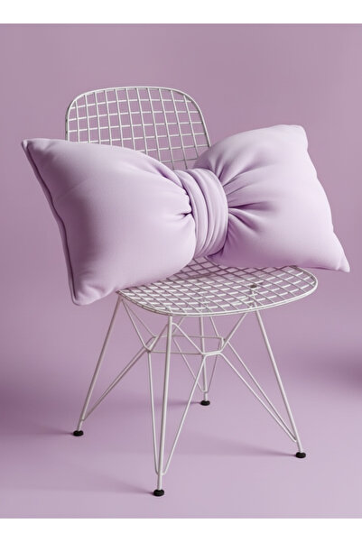 FARCY Μαξιλάρι με φιόγκο και λούτρινη επένδυση από φλις, μαξιλάρι καναπέ-κρεβ...