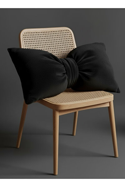 FARCY Μαξιλάρι με φιόγκο και λούτρινη επένδυση από φλις, μαξιλάρι καναπέ-κρεβ...