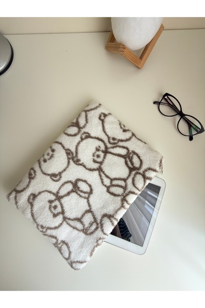 BABY KANGAROO Teddy Bear Patterned Plush Tablet Case 10-11 Inch Zippered Prot...