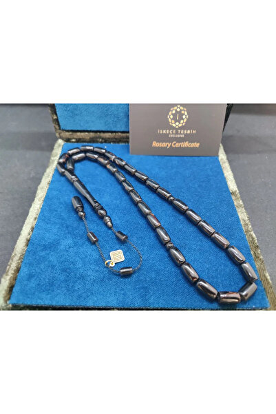 İskeçe Tesbih İskeçeli Cemil Usta Eseri Vıp Kutulu 24.02 Gr. Yusur-İ (Siyah M...