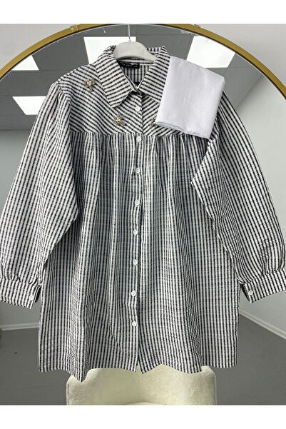 VOLT CLOTHİNG Γυναικείο πουκάμισο με λεπτομέρειες από πέτρα